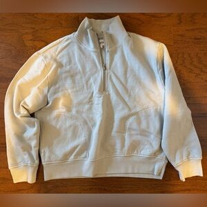 NWOT MATE the Label Organic Fleece Quarter Zip Sweatshirt - Sky Blue